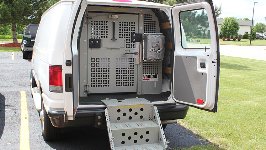 secure prisoner transport van